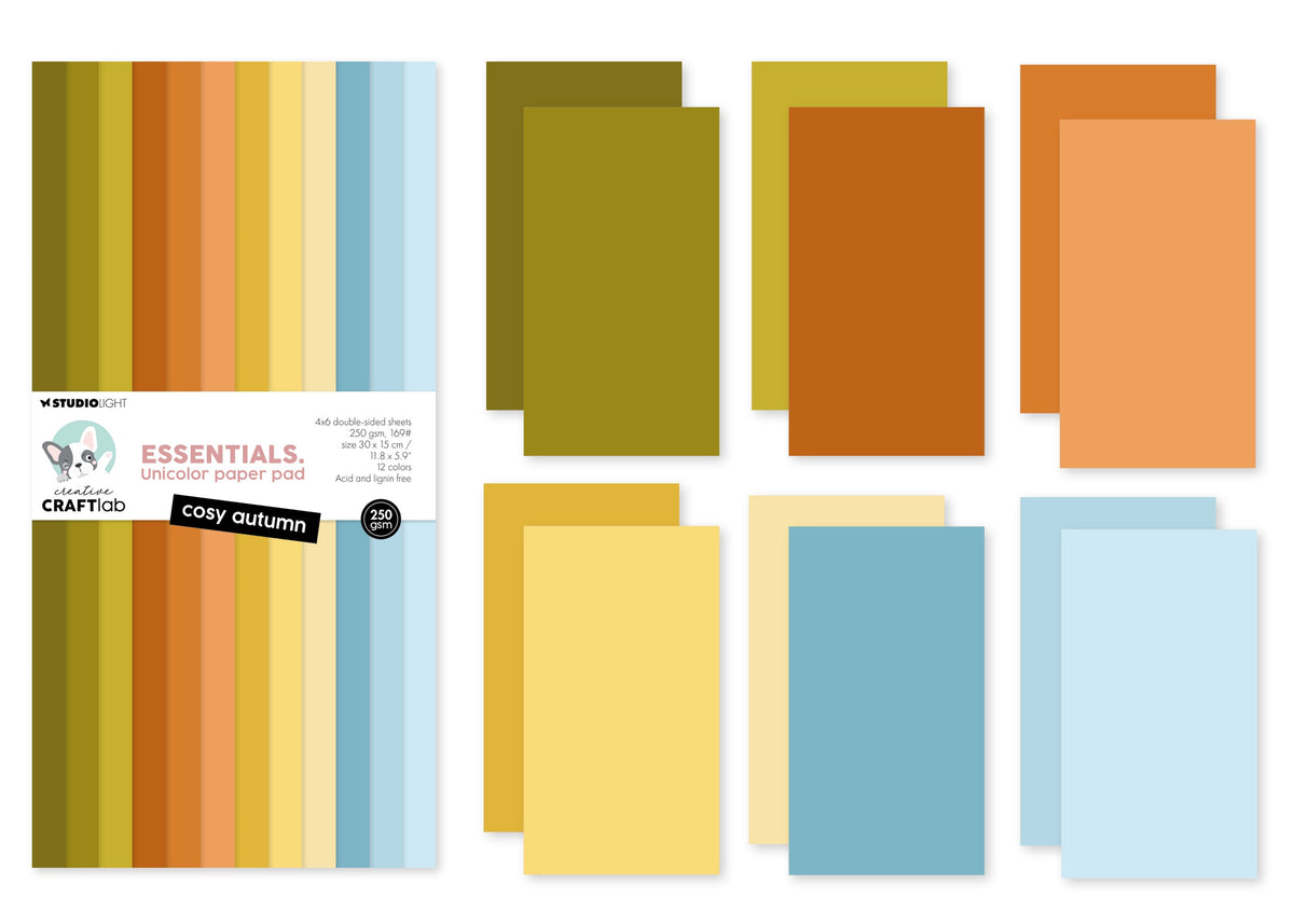 Bloc de papier uni CCL, l'essentiel pour un automne douillet, 24 feuilles