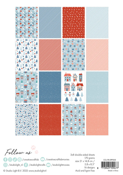 Bloc de papier design CCL Hello Winter Friendz 210x148x9mm 24 feuilles