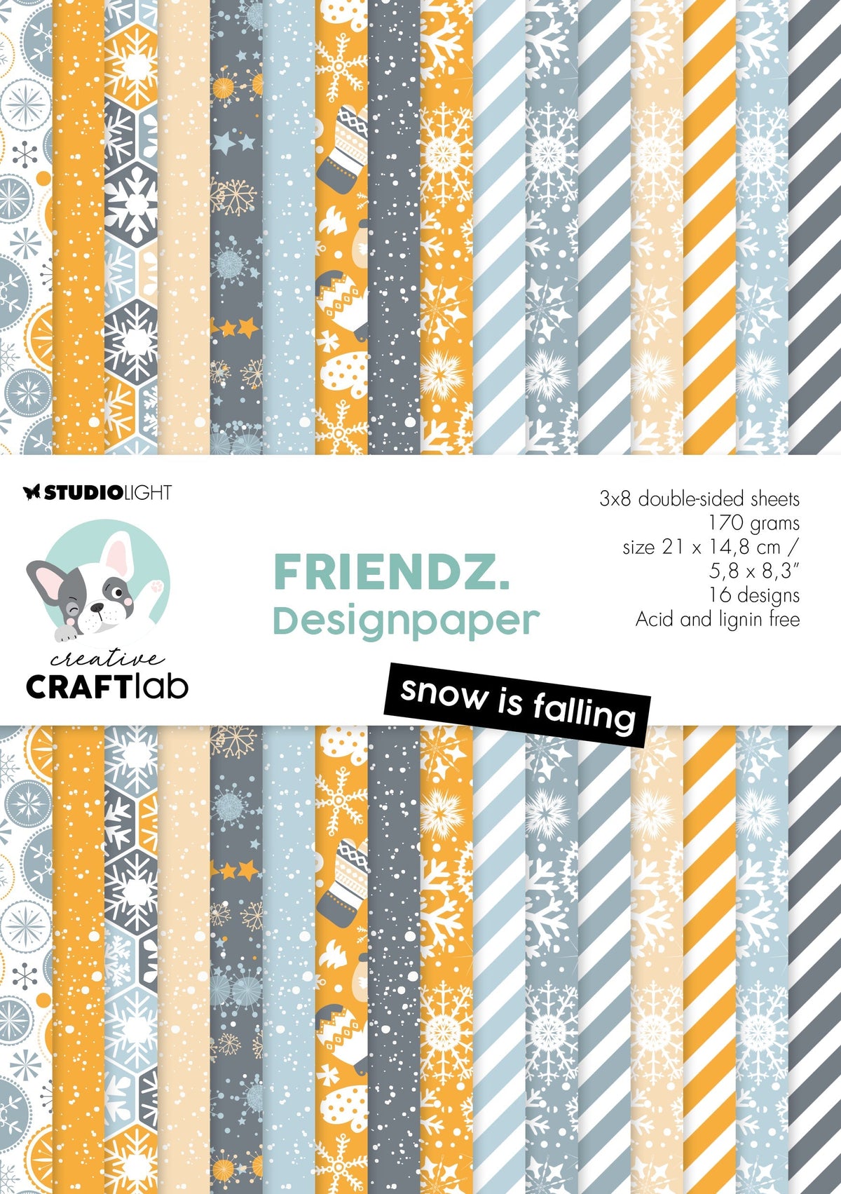 Bloc de papier CCL Snow Is Falling Friendz 210x148x9mm 24 feuilles n°122