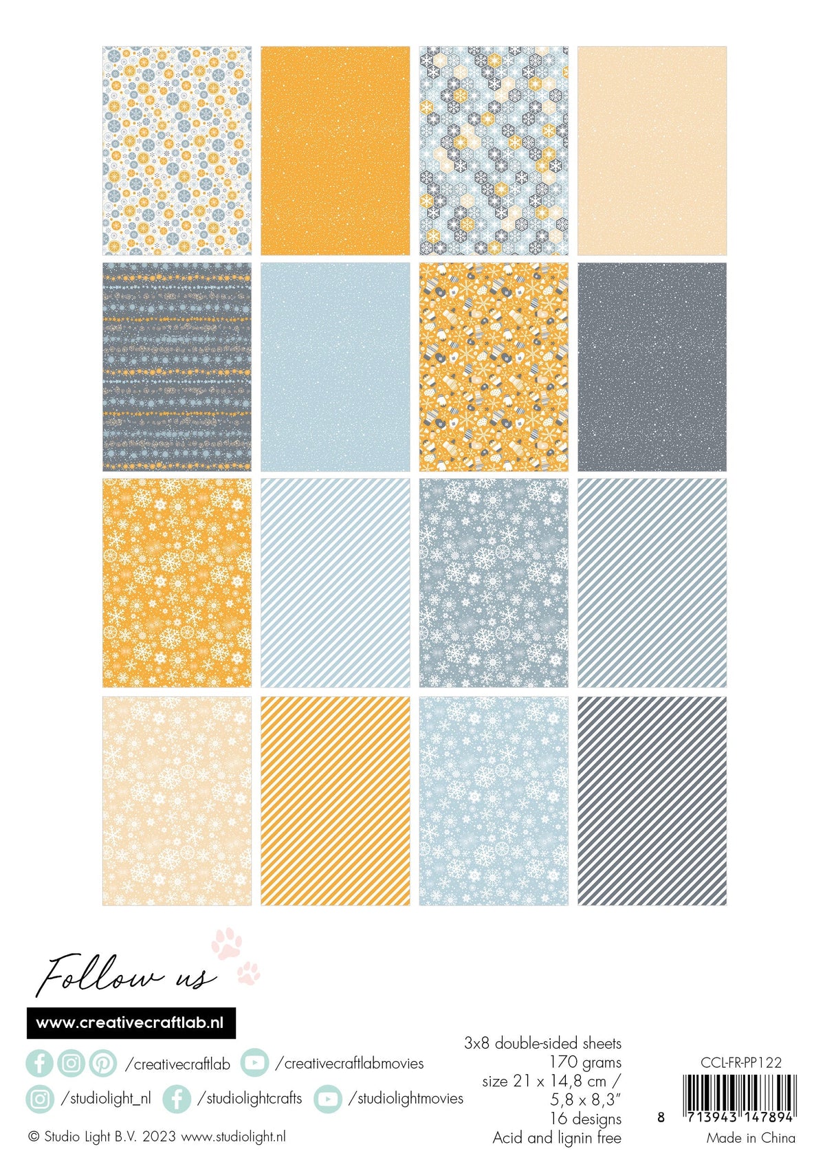 Bloc de papier CCL Snow Is Falling Friendz 210x148x9mm 24 feuilles n°122