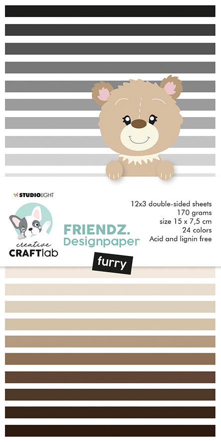 Bloc de papier CCL Furry Browns Friendz 150x75x9mm 24 feuilles n°65