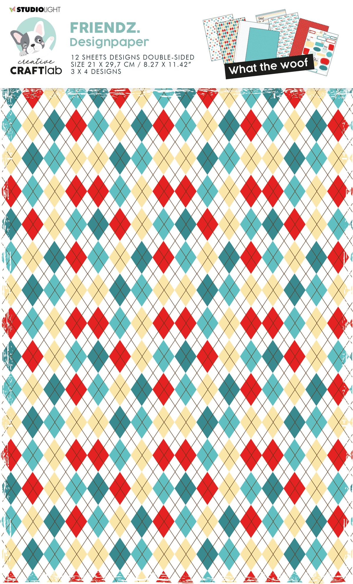 CCL Paper What The Woof Assortiment Set Friendz 210x297x3mm 12 FEUILLE n°02