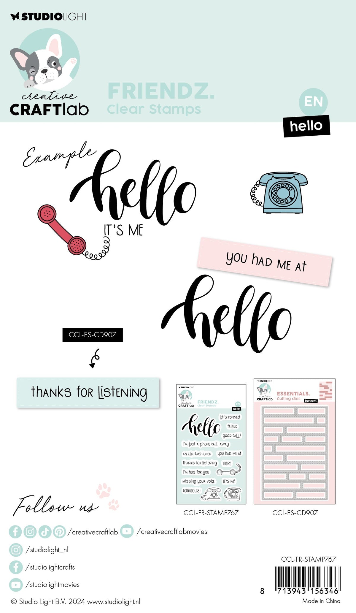 CCL Tampon transparent Hello Friendz 16 pièces