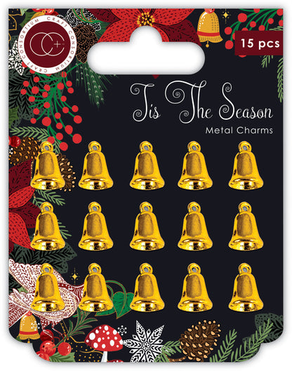Craft Consortium Tis the Season - Breloques métalliques - Clochettes dorées