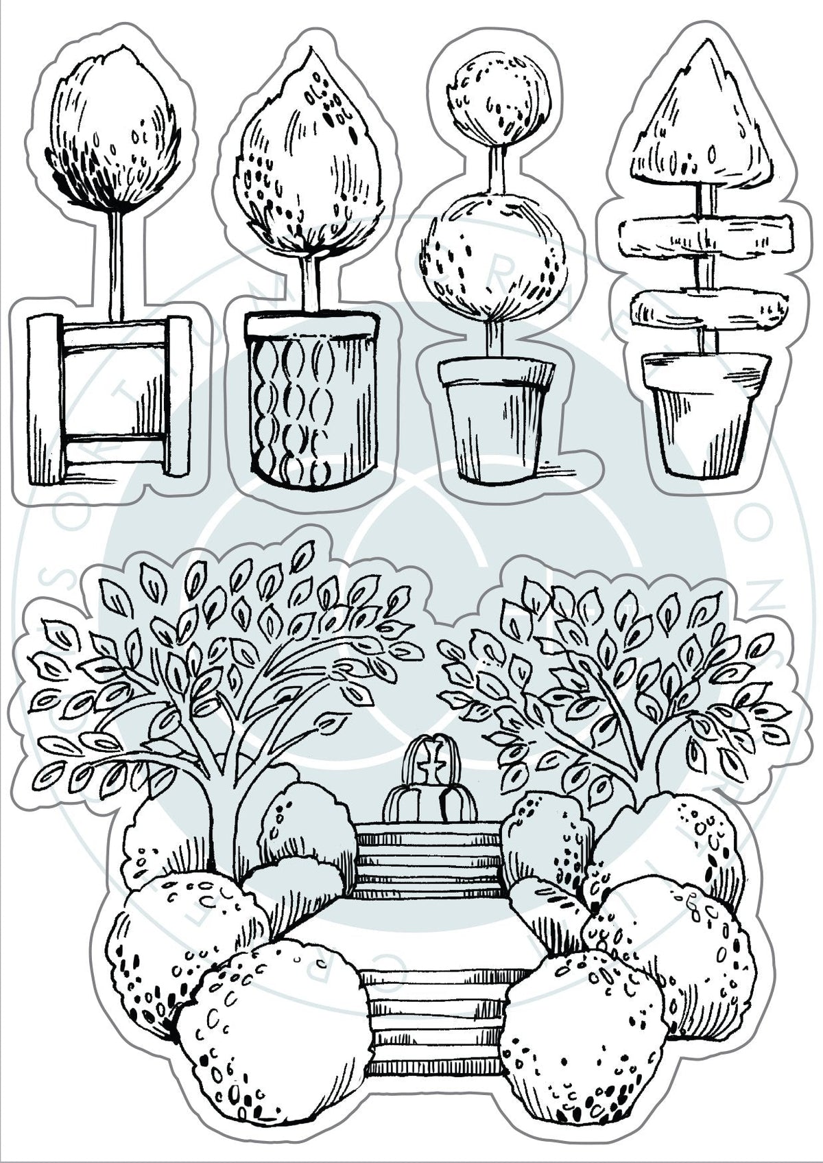 Secret Garden - Stamp Set - Topiary