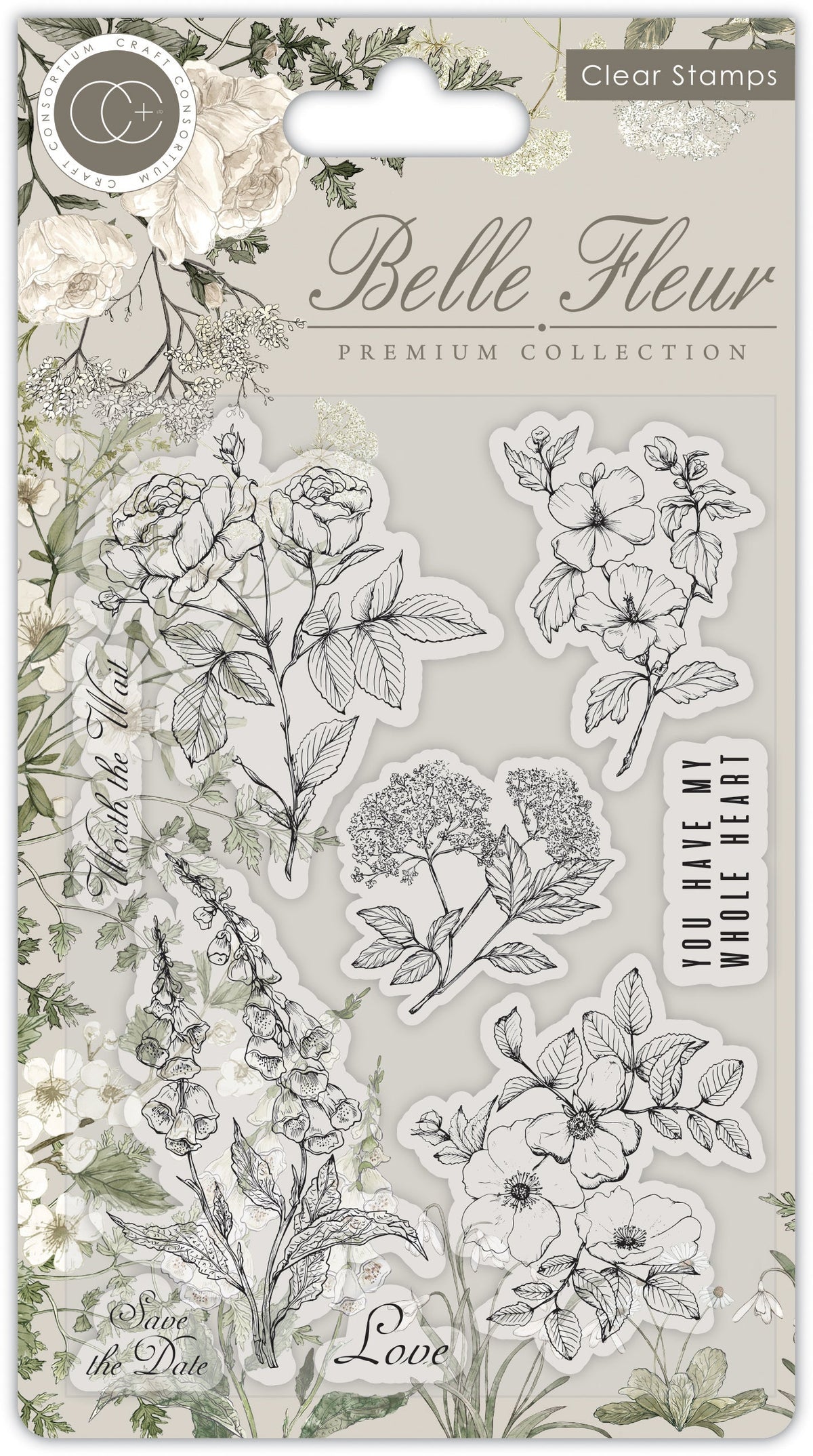 Craft Consortium Belle Fleur - Ensemble de tampons