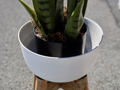 Sita - Jardinière à Pieds en Bois Tourné Blanc (Plusieurs Tailles)