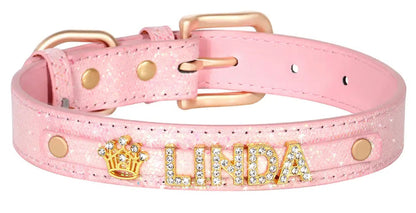 Collier pour chien Rose Crown Name | Collier pour chien personnalisé