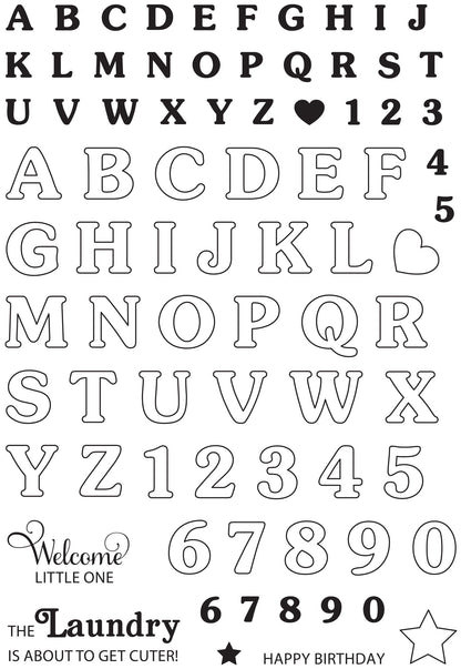Creative Expressions Sue Wilson Mini Bunting Alphabet Lot de tampons transparents 6 x 8 po