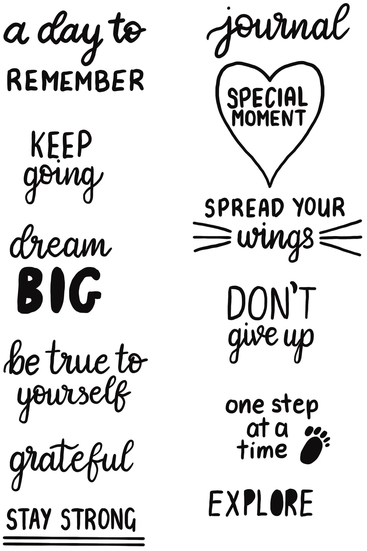 Creative Expressions Helen Colebrook Sentiments Positifs Set de Tampons Transparents 6 po x 4 po