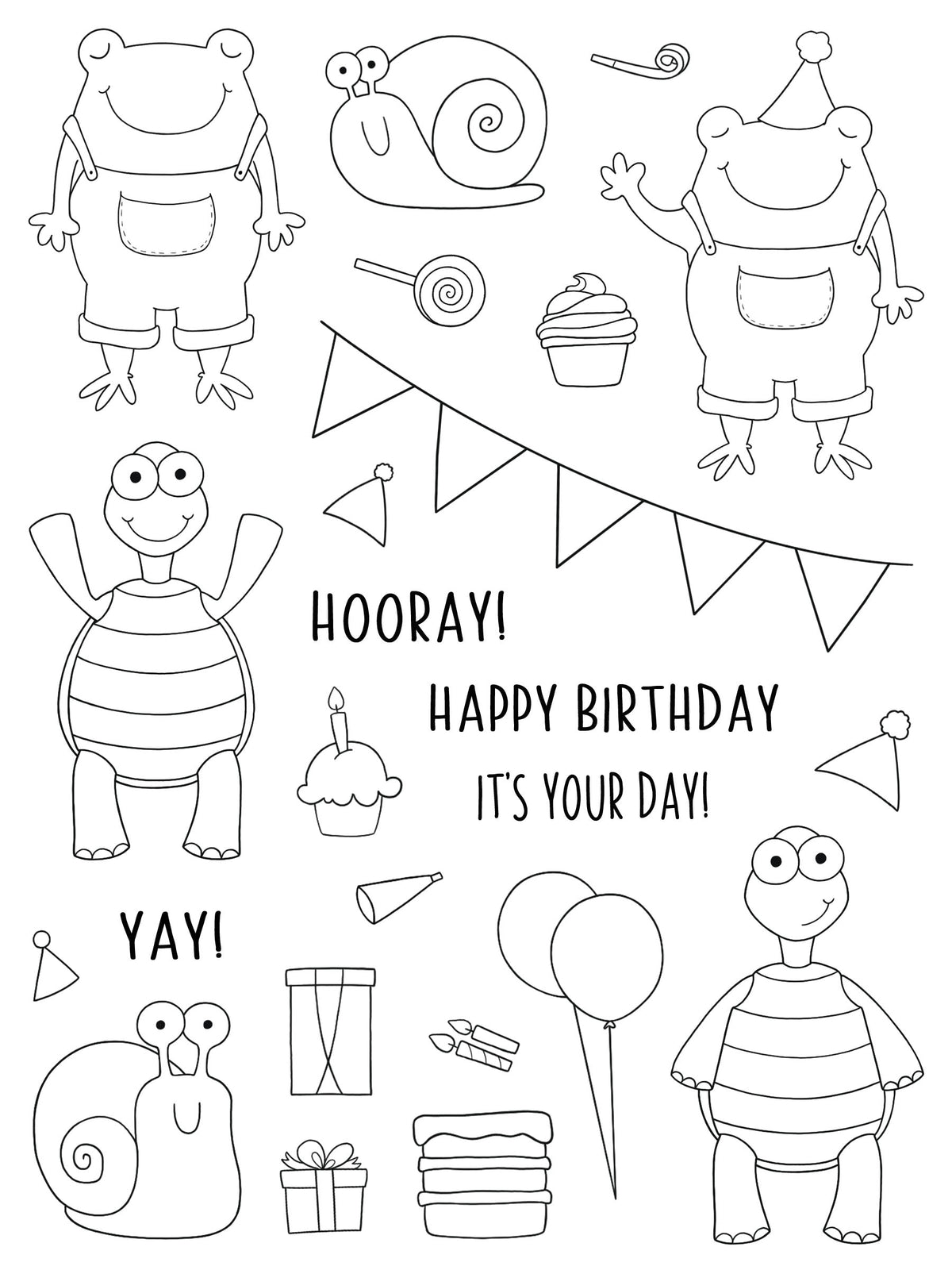 Creative Expressions Jane's Doodles It's Your Day Lot de tampons transparents 6 x 8 po