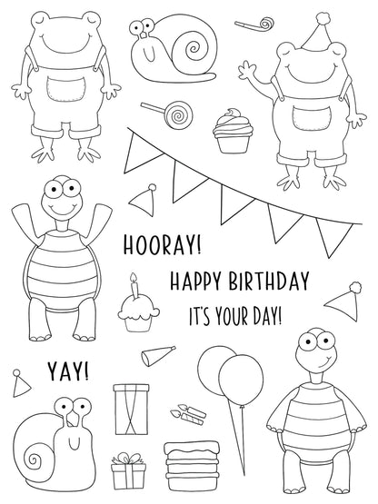 Creative Expressions Jane's Doodles It's Your Day Lot de tampons transparents 6 x 8 po
