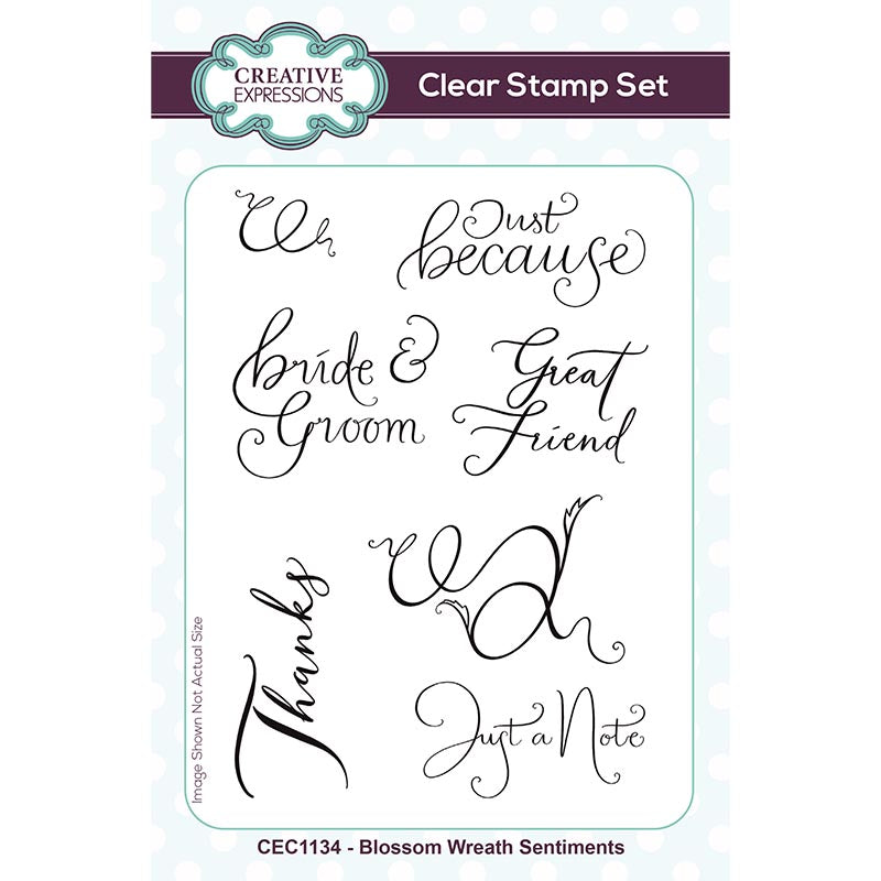 Creative Expressions Blossom Wreath Sentiments Lot de tampons transparents 10,16 cm x 15,24 cm
