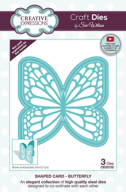 Matrices de découpe papillon pour cartes à forme Creative Expressions Sue Wilson