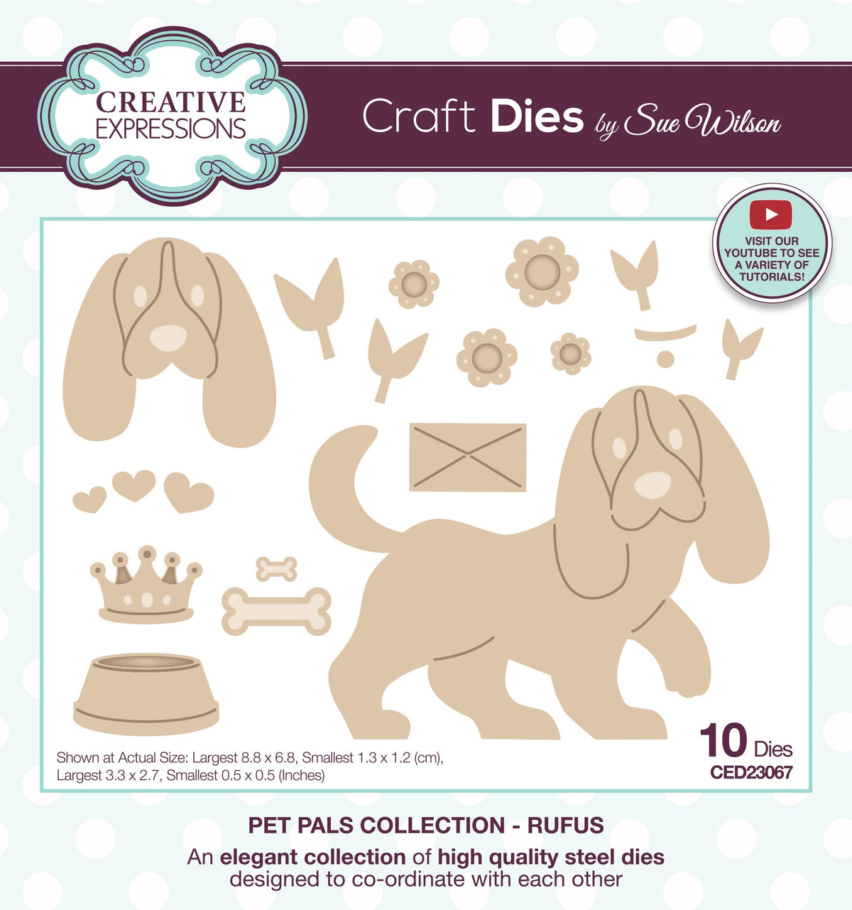 Creative Expressions Sue Wilson matrices de découpe Pet Pals Rufus