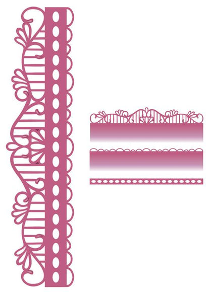 Matrices de découpe Bordure tourbillon rayé Configurations
