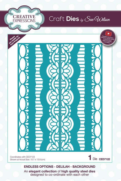 Matrices de découpe Sue Wilson Collection Endless Options Delilah – Arrière-plan
