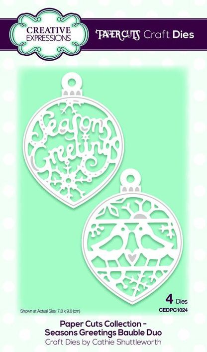 Collection Creative Expressions Die Paper Cuts - Duo de Boules de Vœux Saisonniers