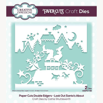 Matrice de découpe double Creative Expressions Paper Cuts Look Out Santa's About
