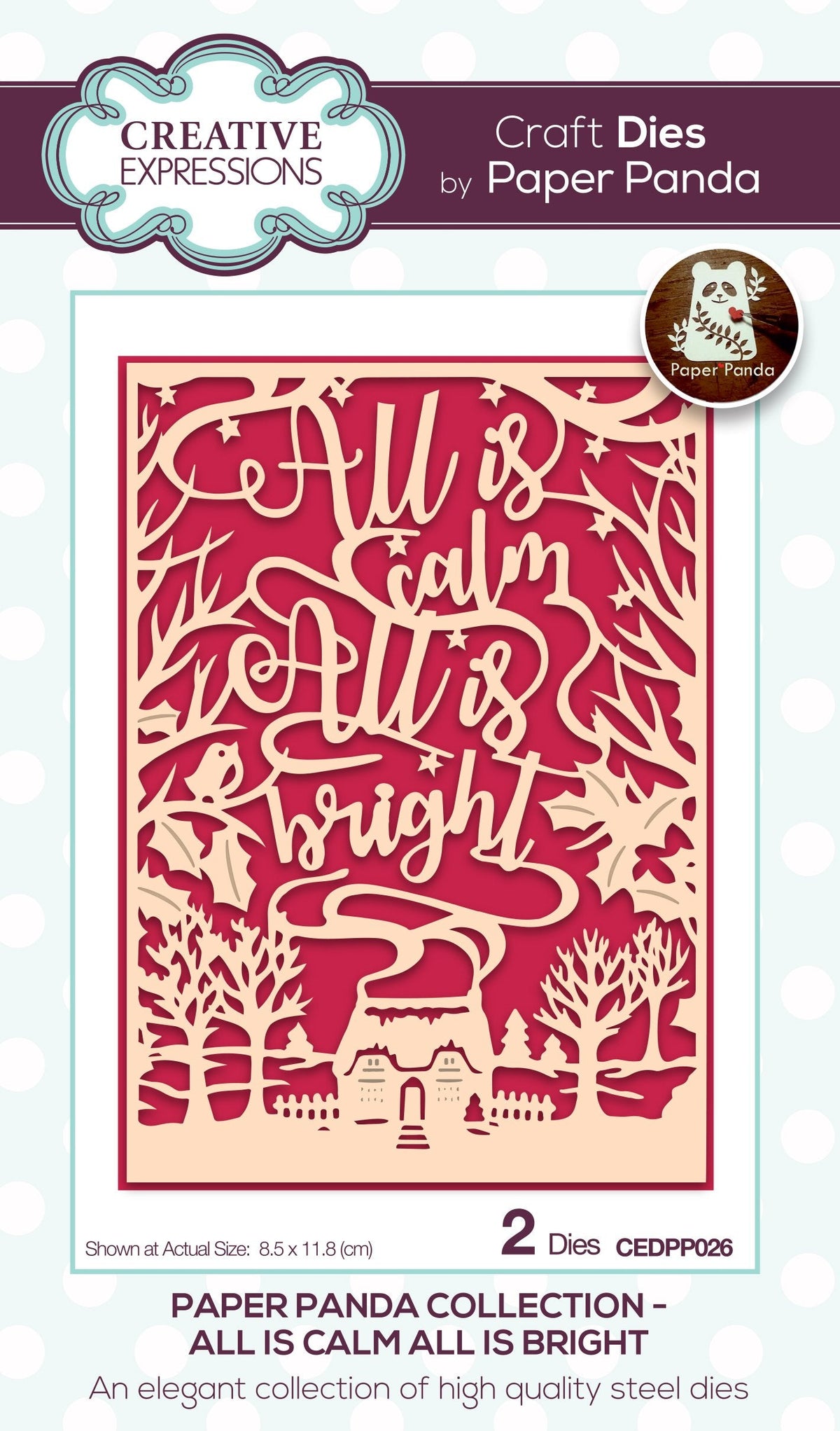 Creative Expressions Paper Panda All Is Calm All Is Bright Matrice de découpe