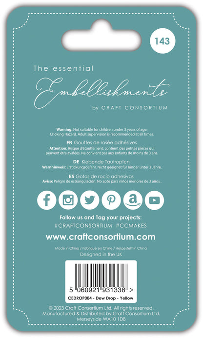 Gouttes adhésives décoratives Craft Consortium – Jaune