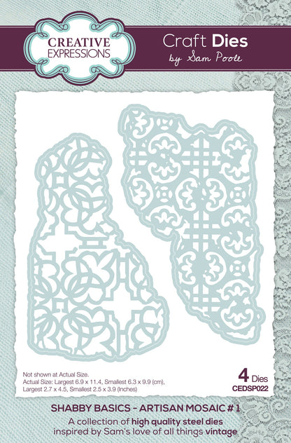Matrices de découpe Sam Poole Shabby Basics Artisan Mosaic #1 de Creative Expressions
