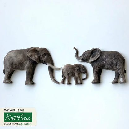 Moule en silicone Famille d'éléphants