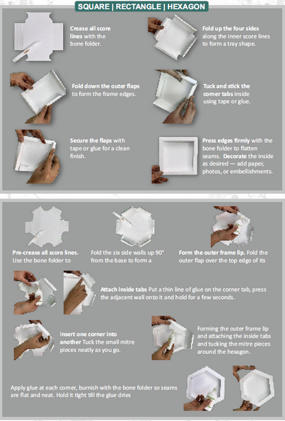 CrafTreat 3D Fold Shapes - Frames White - Assorted Shapes 6pcs