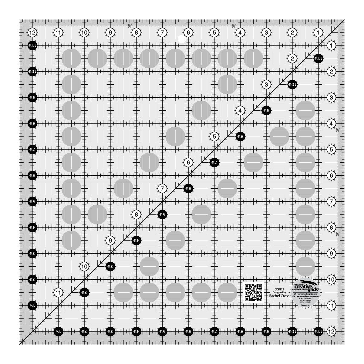 Règle de courtepointe carrée Creative Grids 12-1/2 po