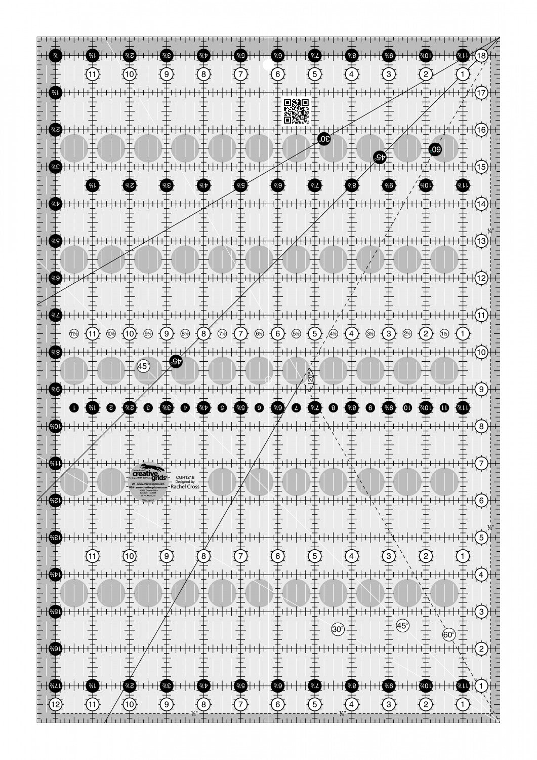 Creative Grids Quilt Ruler 12 1/2in x 18 1/2in