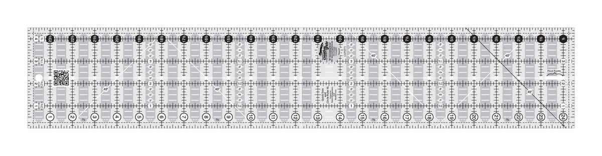 Creative Grids Quick Trim and Circle Quilt Ruler Two 4.5" x 24.5"