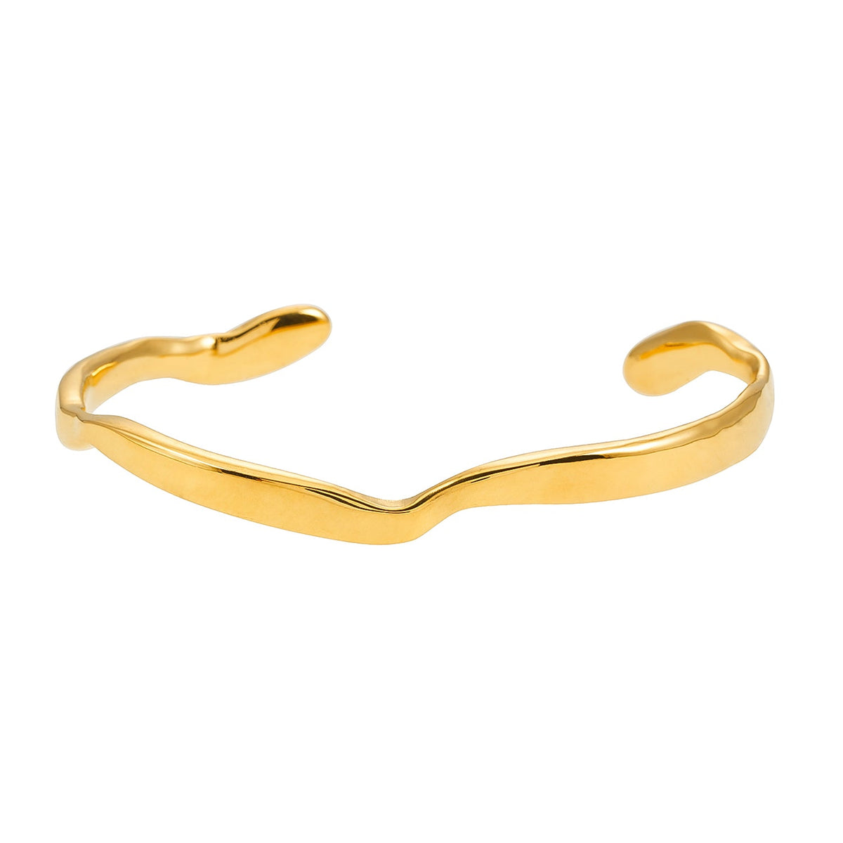 Style CHANBA : Bracelet en or de forme abstraite avant-gardiste