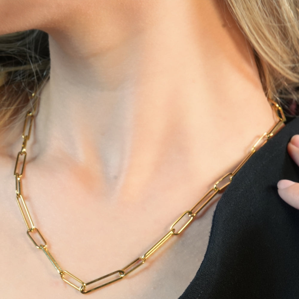 CIRCE : Collier contemporain combiné long et court en trombones