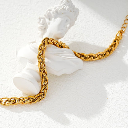 Style CLOVELLY : Bracelet épais à mailles ovales entrelacées