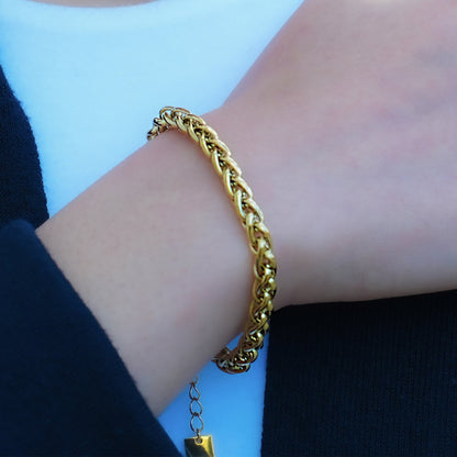 Style CLOVELLY : Bracelet épais à mailles ovales entrelacées