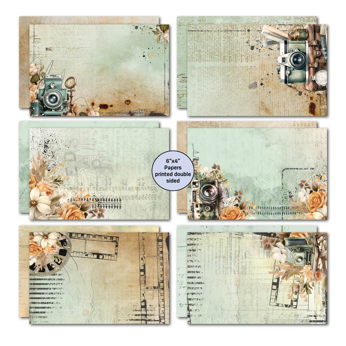 Lot de 3/4 de cartes "Instants Capturés" de 6x4 de 3Quarter Designs