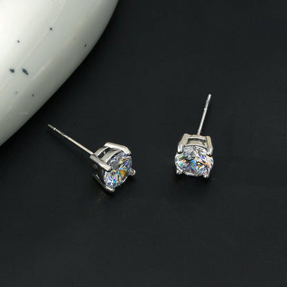 CODI Silver (Or Blanc) : Clous d'oreilles essentiels quotidiens en Moissanite (Alternative au Diamant)