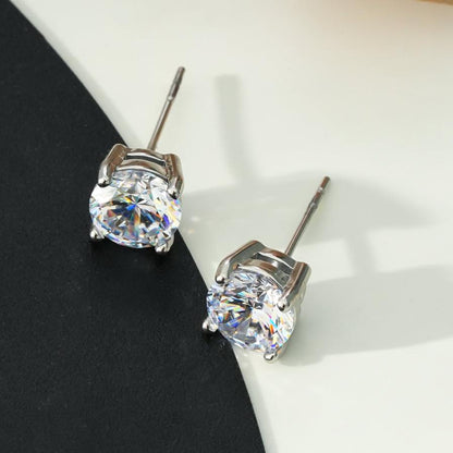 CODI Silver (Or Blanc) : Clous d'oreilles essentiels quotidiens en Moissanite (Alternative au Diamant)