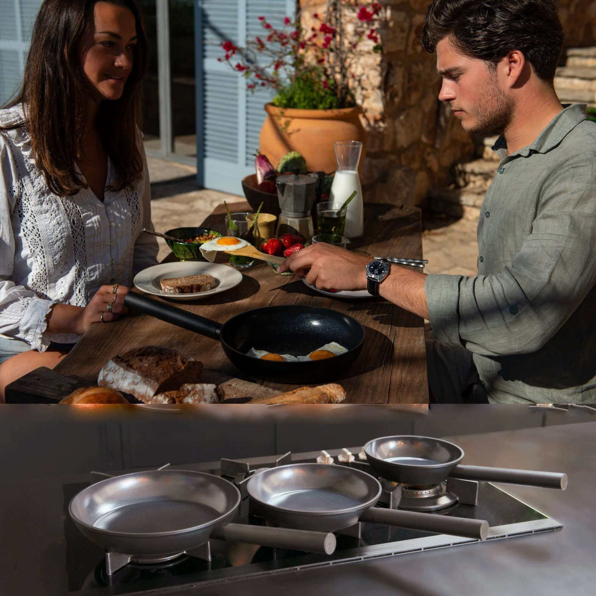 COMBEKK - Poêle à frire en aluminium céramique 32 cm noire
