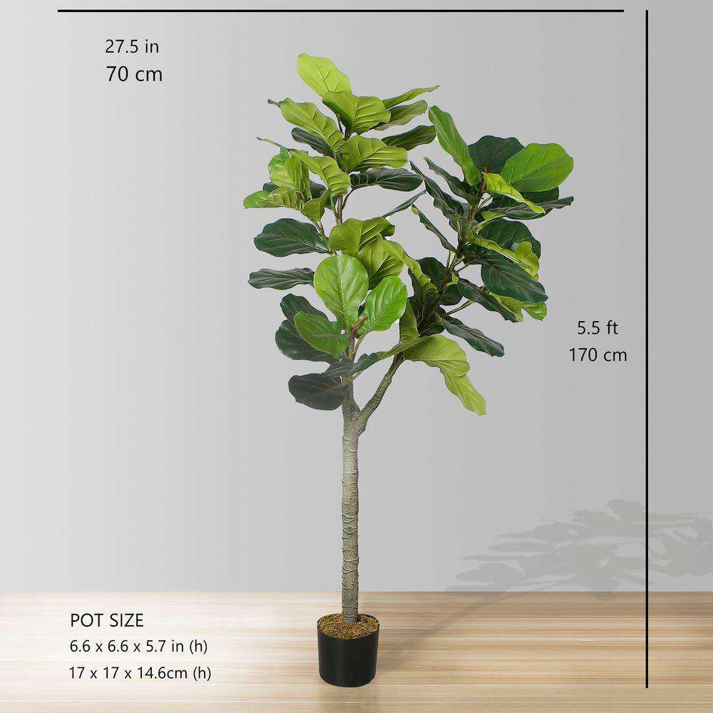 Plante artificielle Cora Fiddle Leaf en pot 5,5 pi