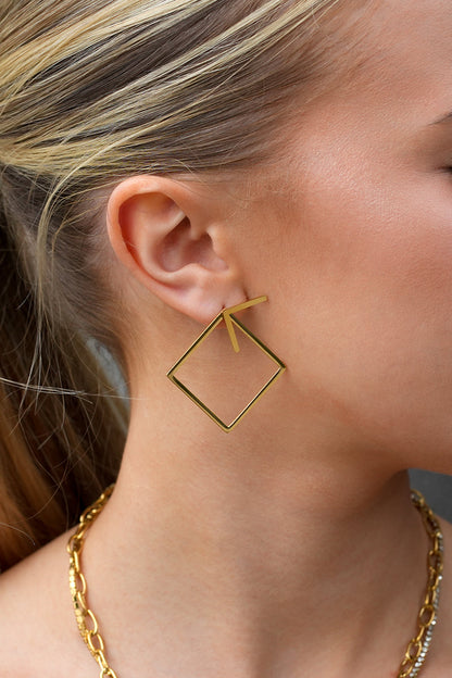 COSTINA : Boucles d'oreilles pendantes et clous à motif géométrique