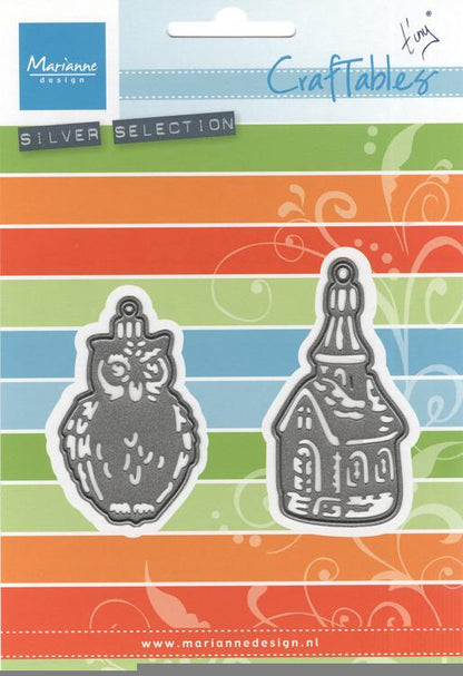 Marianne Design : Matrices de découpe Craftables - Ornements de Tiny Église et Hibou