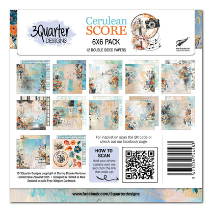3Quarter Designs Cerulean Score 6x6 Paper Pack