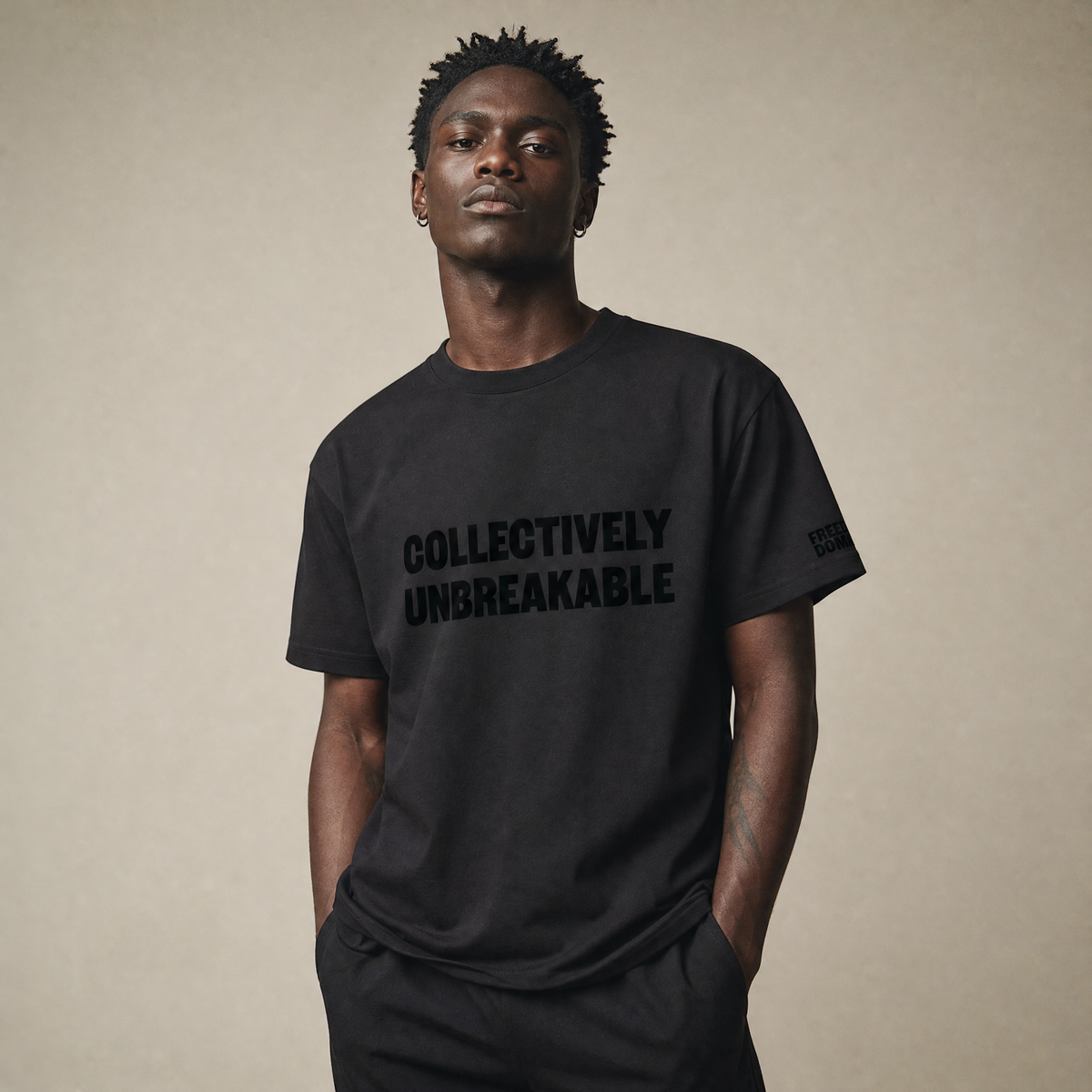 T-SHIRT HOMME COLLECTIVEMENT INCASSABLE - NOIR