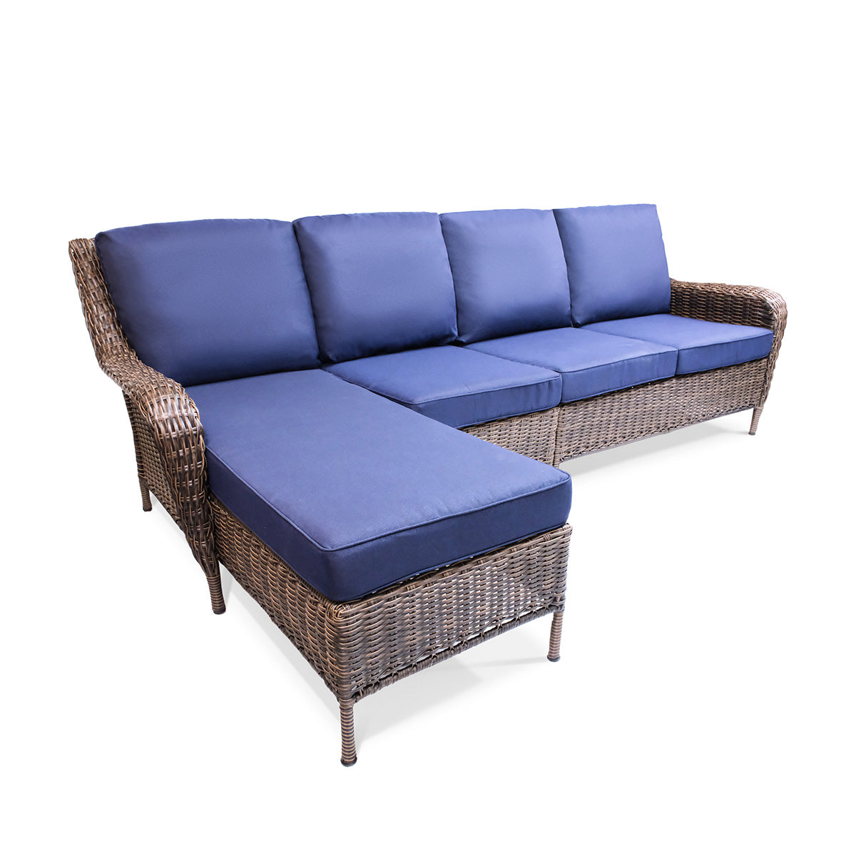 Cambridge 3-Piece Wicker Outdoor Left Arm Chaise Sectional