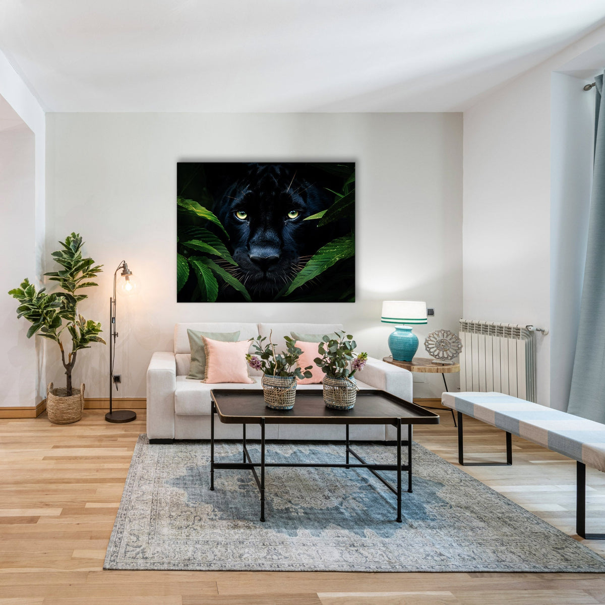 Art mural-Jaguar noir rare -Toile animalière