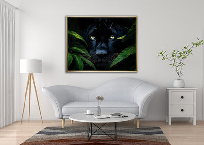Art mural-Jaguar noir rare -Toile animalière
