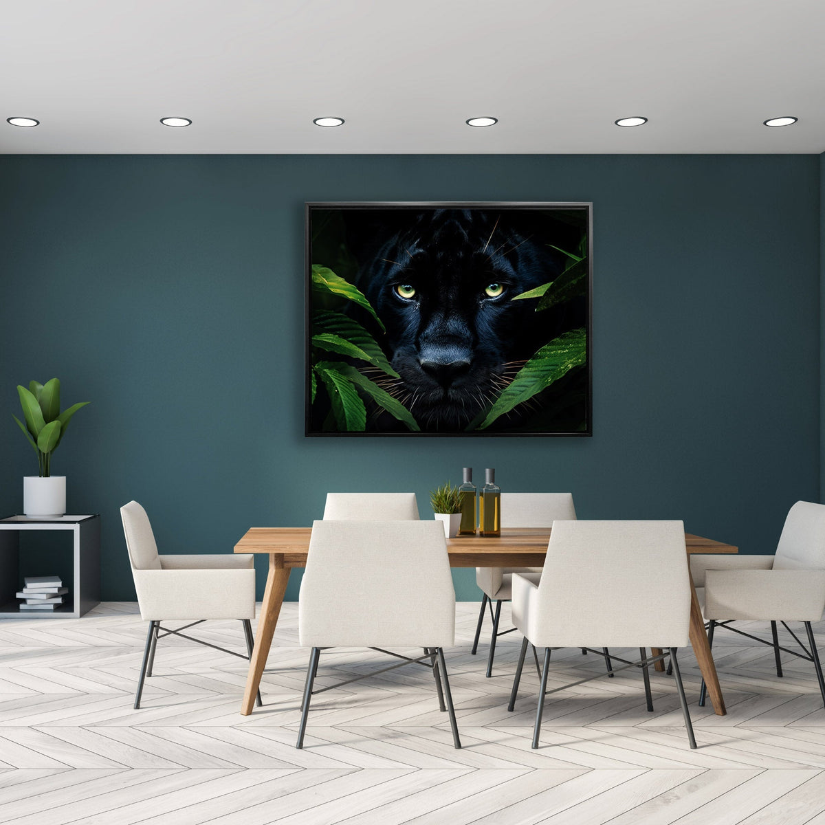 Art mural-Jaguar noir rare -Toile animalière