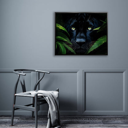 Art mural-Jaguar noir rare -Toile animalière