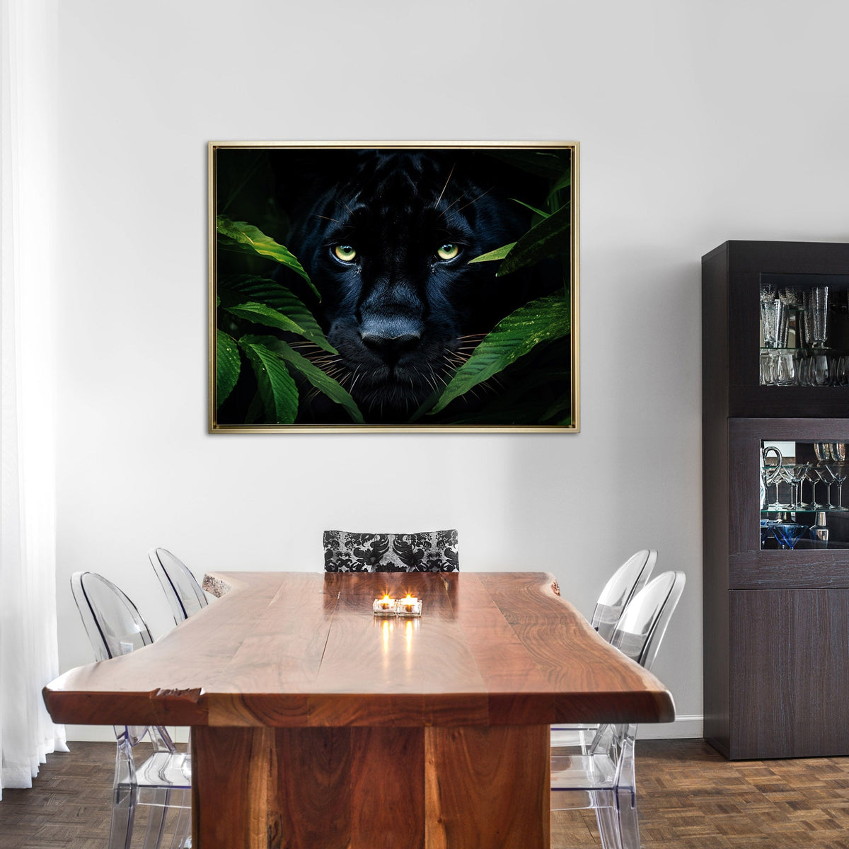 Art mural-Jaguar noir rare -Toile animalière